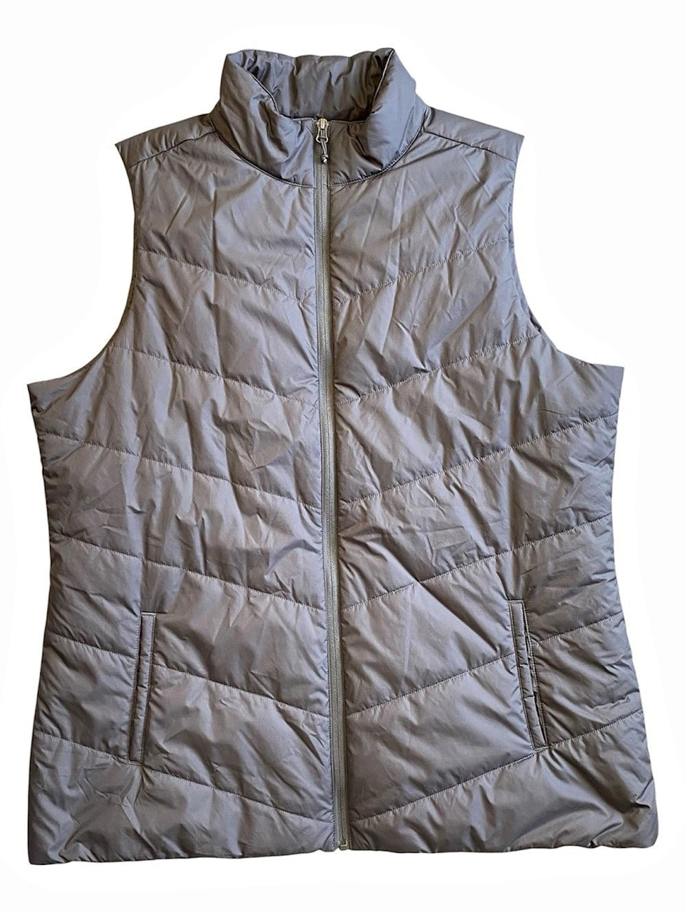 Cabela's Gray Puffer Vest Size 2XL 3M Thinsulate Platinum Full Zip Quilte